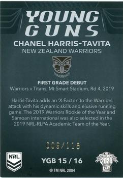 2020 NRL Elite - Young Guns Black #YGB15 Chanel Harris-Tavita Back
